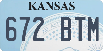 KS license plate 672BTM