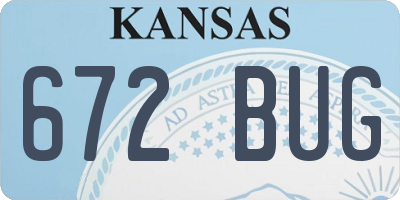 KS license plate 672BUG