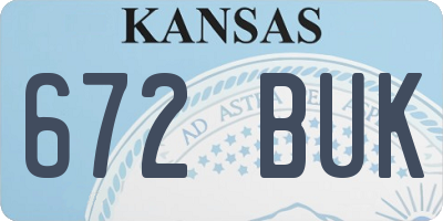 KS license plate 672BUK
