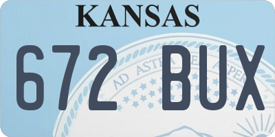 KS license plate 672BUX