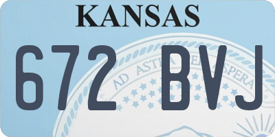 KS license plate 672BVJ