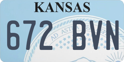 KS license plate 672BVN