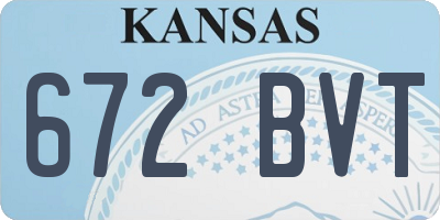 KS license plate 672BVT