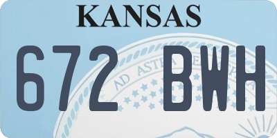 KS license plate 672BWH