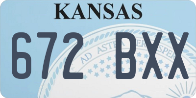 KS license plate 672BXX