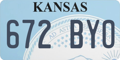 KS license plate 672BYO