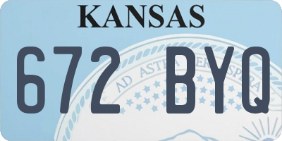 KS license plate 672BYQ
