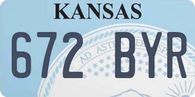 KS license plate 672BYR