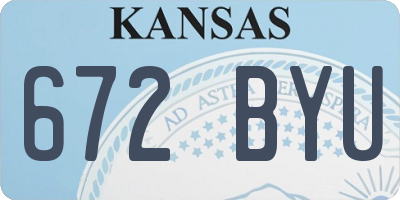 KS license plate 672BYU