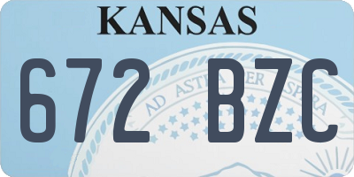 KS license plate 672BZC