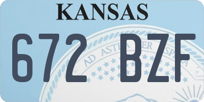 KS license plate 672BZF