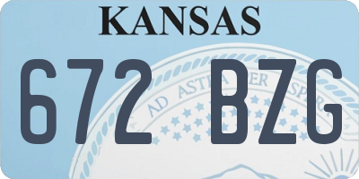 KS license plate 672BZG
