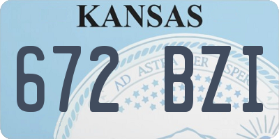 KS license plate 672BZI