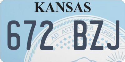 KS license plate 672BZJ