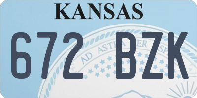 KS license plate 672BZK