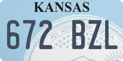 KS license plate 672BZL