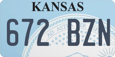 KS license plate 672BZN