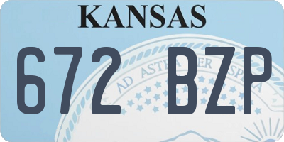 KS license plate 672BZP