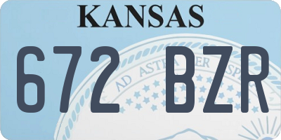 KS license plate 672BZR