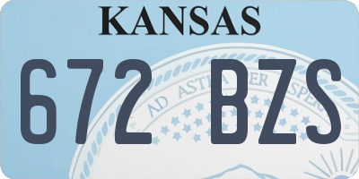 KS license plate 672BZS