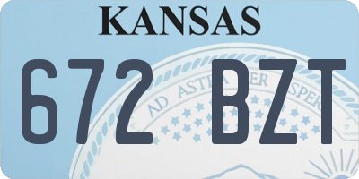 KS license plate 672BZT