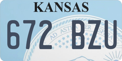 KS license plate 672BZU