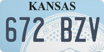 KS license plate 672BZV