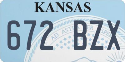 KS license plate 672BZX