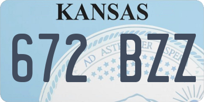 KS license plate 672BZZ