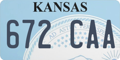 KS license plate 672CAA