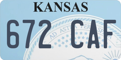 KS license plate 672CAF