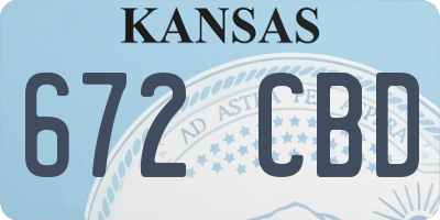 KS license plate 672CBD