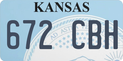 KS license plate 672CBH