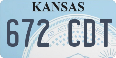 KS license plate 672CDT
