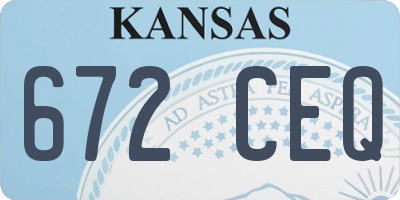 KS license plate 672CEQ