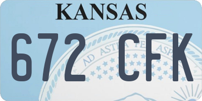 KS license plate 672CFK