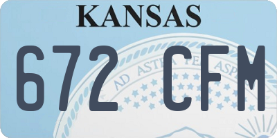KS license plate 672CFM