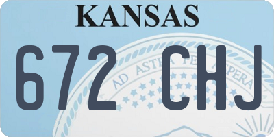 KS license plate 672CHJ