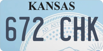 KS license plate 672CHK