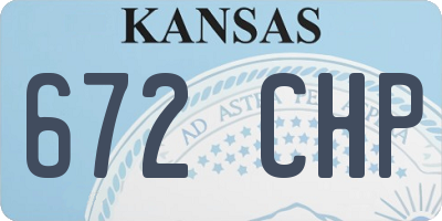 KS license plate 672CHP