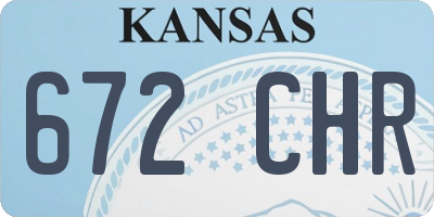 KS license plate 672CHR
