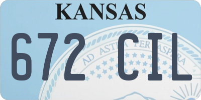 KS license plate 672CIL