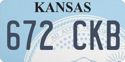 KS license plate 672CKB