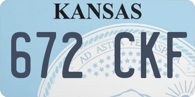 KS license plate 672CKF