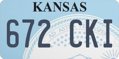 KS license plate 672CKI