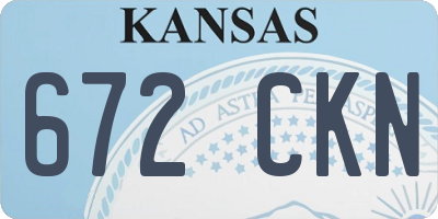 KS license plate 672CKN