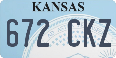 KS license plate 672CKZ