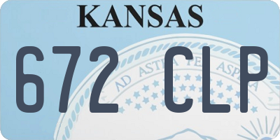 KS license plate 672CLP