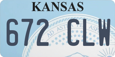 KS license plate 672CLW