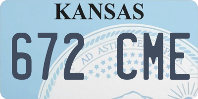 KS license plate 672CME